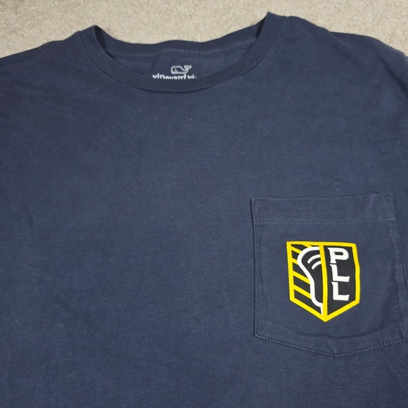 Vineyard Vines T-Shirt Mens XL Navy Blue PLL Target Practice Graphic Pocket Logo - Picture 4 of 6